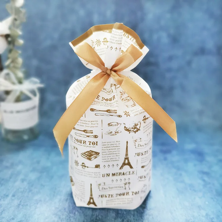Christmas bag-14 10PCSNew Year Christmas Bag Christmas Gift Bag Candy Cookies Plastic Bag for Packaging Food Gift Drawstring Drawstring Pocket - Color: Christmas bag-14