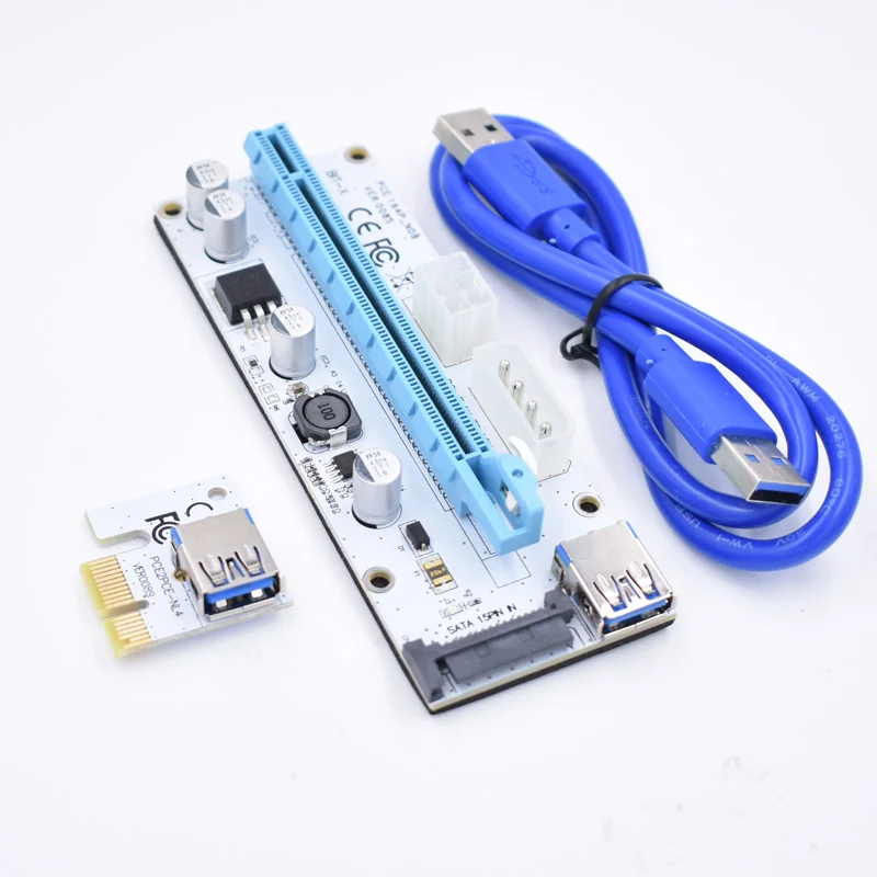 5 шт./лот VER008S PCI E Riser Express 1X к 16x расширитель USB 3 0 адаптер карта с интерфейсом