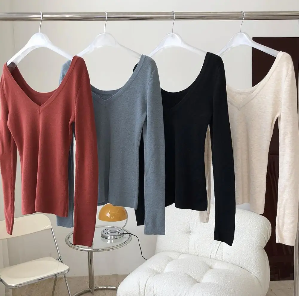 

2020 Basic Sexy O-Neck Solid Autumn Spring Sweater Pullover Women Female Knitted Sweater Slim Long Sleeve Badycon Sweater