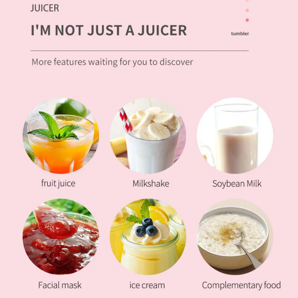 

Home Electric Fruit Juice Cup Juicer Machine Handheld 500ml Small Household Blender USB Fruit Squeezer Juicer Smoothie Maker