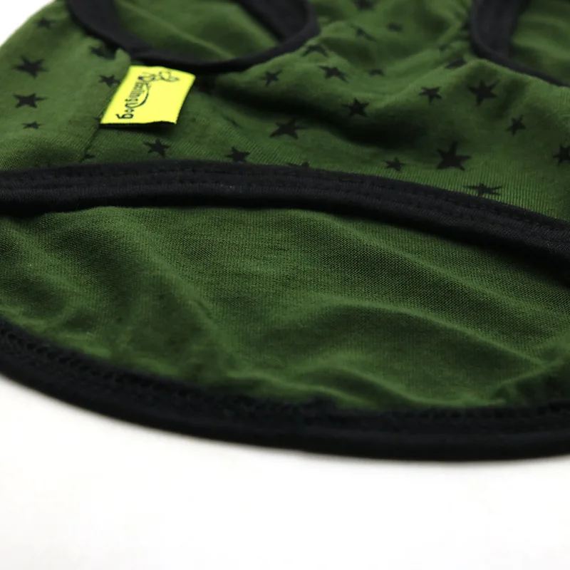 

2021 new Dog clothes Clothing for cats supplies T-shirt products chihuahua harness french bulldog Pet small dogs stars green and
