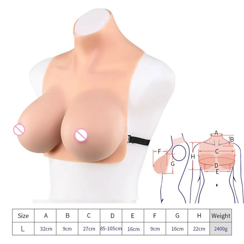 New Silicone Breast Forms E Cup Realistic Soft Fake Boobs Enhancer Crossdresser Transgender Queen Transvestite Mastectomy Bra