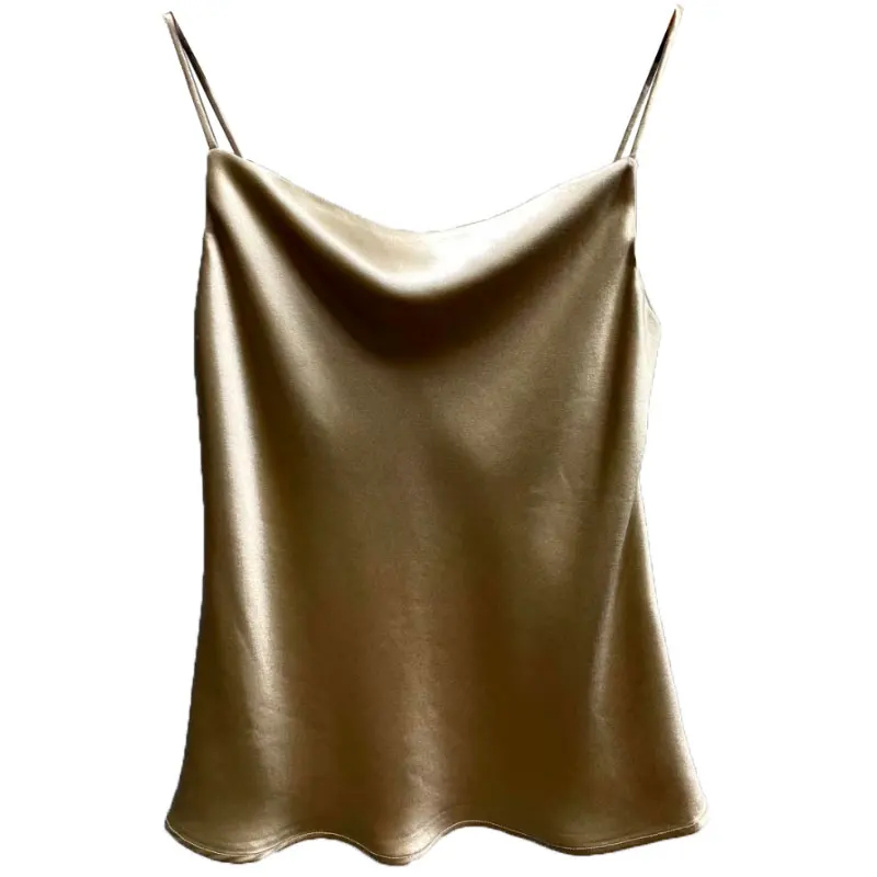 

Satin Face Acetic Acid Fabric Camisole Spring Bottoming Summer Tops For Girls Women Style Eight Colors Tanks Soft Fall Properly