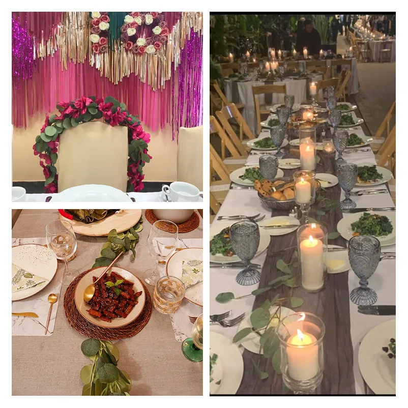 

2M Artificial Eucalyptus Garland Leaves Vine Fake Vines Rattan Artificial Plants Ivy Wreath Wall Home Decor Wedding Decoration