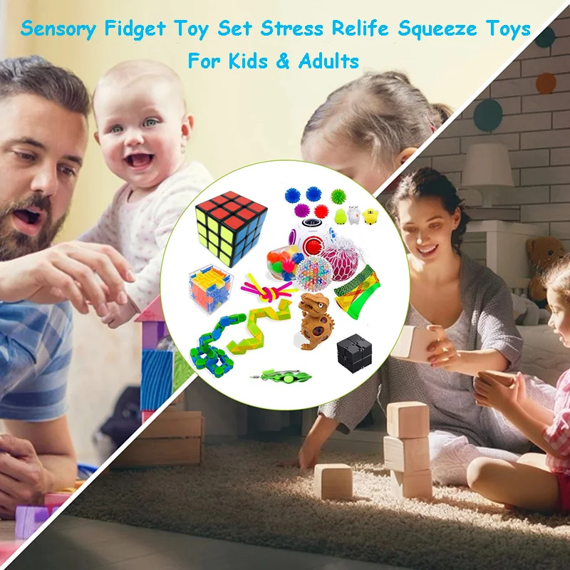 fidget sensory toy stress anxiety relief autism toys set push kit bubble fidget sensory toys for kids adults decompression gift free global shipping