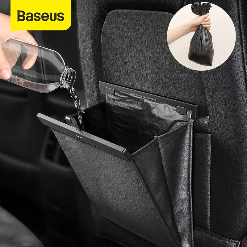 

Baseus Car Trash Can Garbage Bag For Auto Back Seat Dustbin Waste Rubbish Basket Organizer Storage Bag Car Accessories