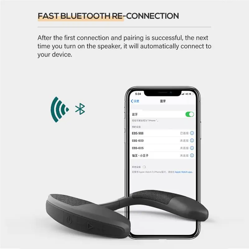 Беспроводная Bluetooth-Колонка на шею с микрофоном | Электроника