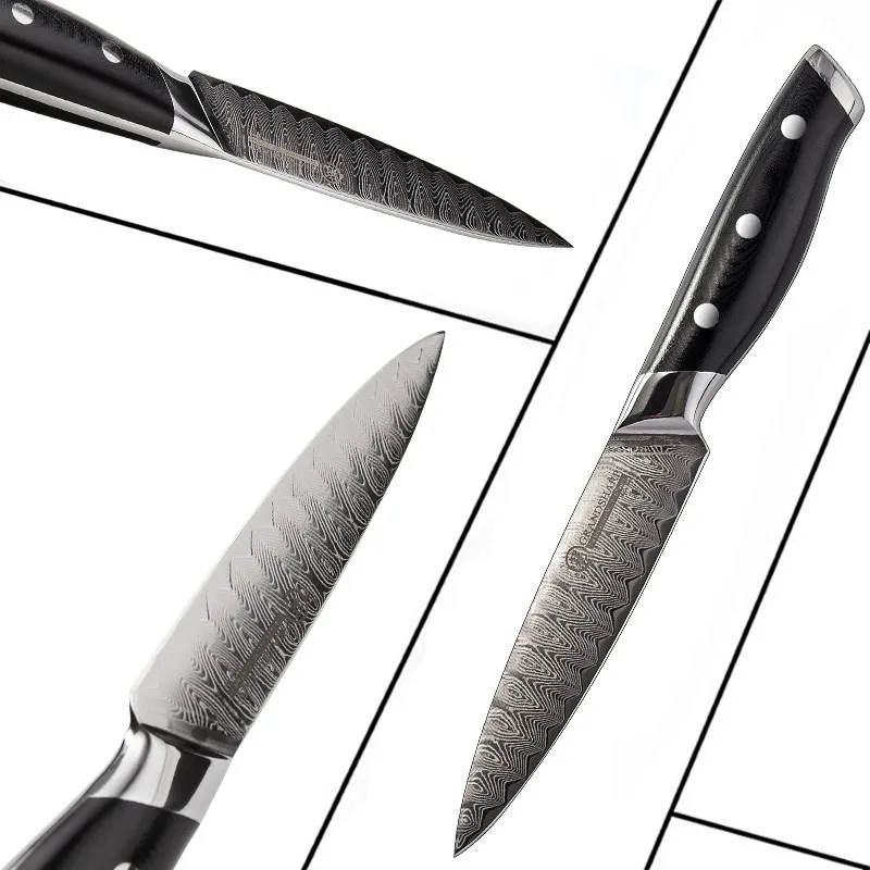 GRANDSHARP 2 шт. Набор ножей vg10 японские Дамасские кухонные ножи шеф-повара утилита для