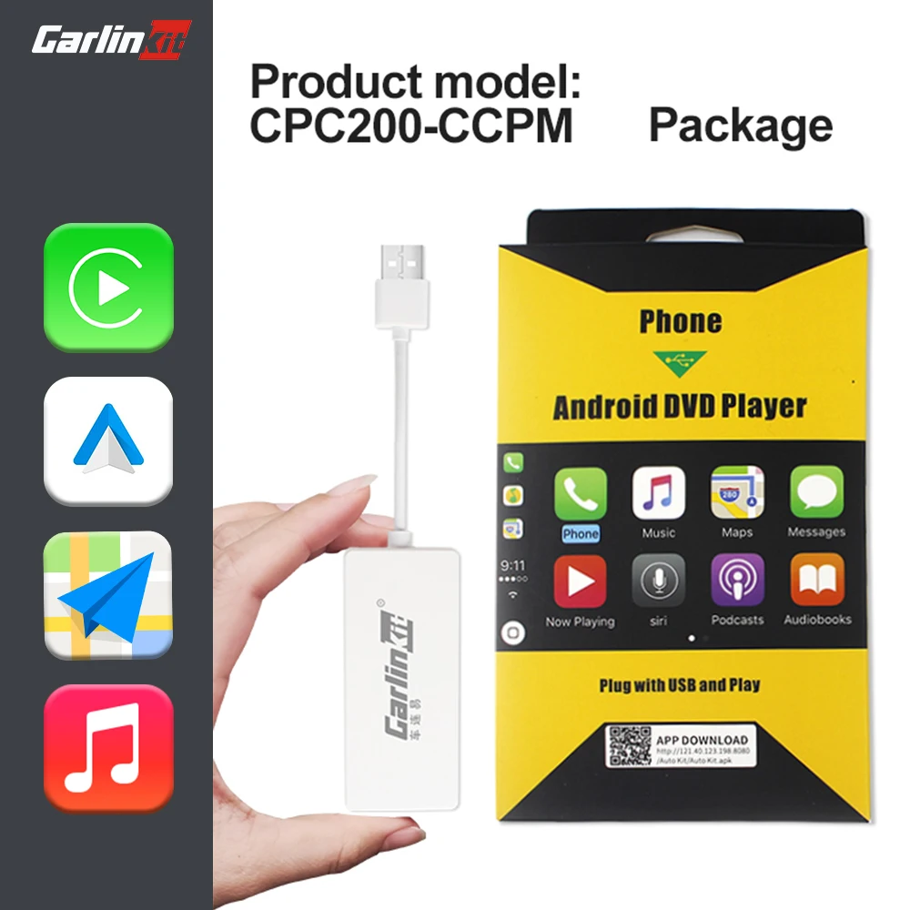 

Carlinkit для Apple Carplay Dongle Android автомобильный Проводной USB-навигатор проигрыватель Plug and Play Smart Box для установки экрана Android автомобильный