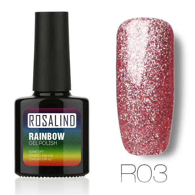 R03 ROSALIND 10 мл УФ гель лак для ногтей цвета ногтей гель для ногтей лак для ногтей Vernis Полупостоянный акриловый Гибридный гель Лаки верхнее покрытие - Цвет: R03