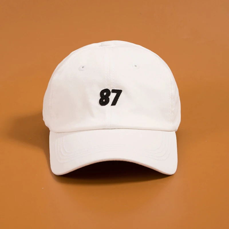 Unisex Baseball Cap 87 Embroidered Couple Cap Snapback Bone Black Dad Hats