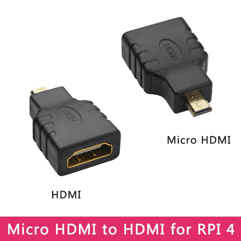 Переходник для видеоконвертера Raspberry Pi Папа-мама совместим с Micro HDMI и Mini RPI 4 или Zero