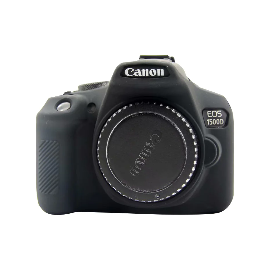 Black Сумки для камеры Canon EOS 1300D 1500D Мягкий силиконовый чехол цвет резиновый чехол для Canon EOS Rebel T6 Камера Сумка Открытие батареи - Цвет: Black