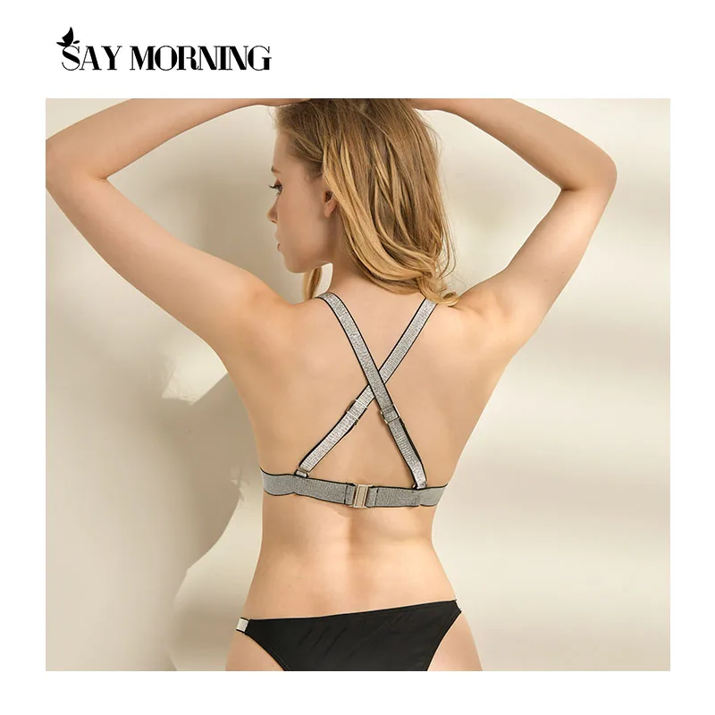 Женский купальник с чашками пуш-ап SAY MORNING открытой спиной и перекрестными