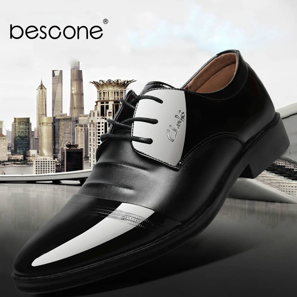 BESCONE/деловая Мужская обувь в строгом стиле однотонные туфли дерби с перекрестной