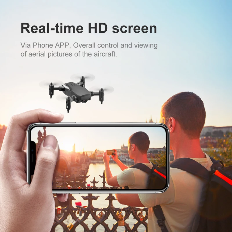 Мини складной Дрон с аэрофотосъемкой красный полет 10 минут 4k HD камера для детей