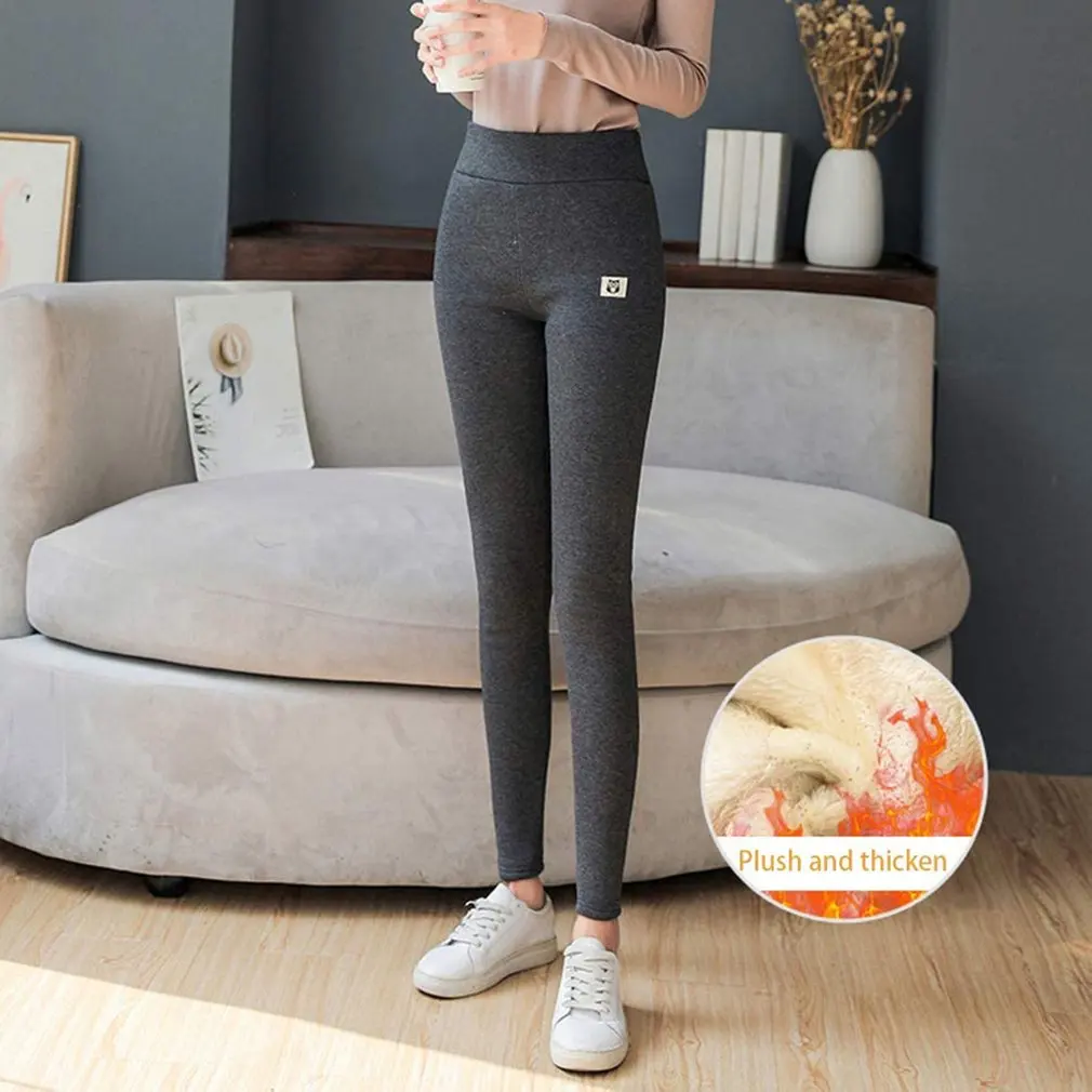 

Winter Women Leggings Velvet Warm Pants Hight Waist Leggings Women Solid Color Legging Comfortable Keep Warm Stretchy Legging
