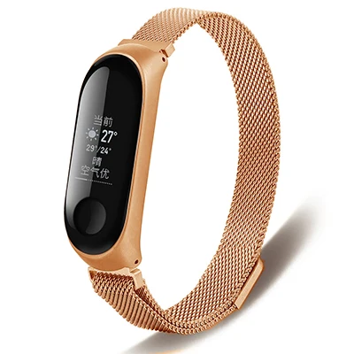Для mi band 3 металлический ремешок для Xiao mi Ремешок Браслет без винтов для Xiao mi Band 3 браслет Correa для Xiao mi Band 3 браслет на запястье - Цвет: Gold 03