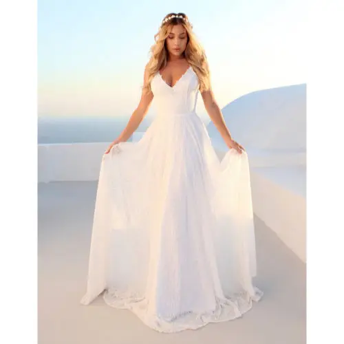 

2020 New Lace sexy slim dress dress Womens Long Lace Dress Formal Party Prom Wedding Bridesmaid Ball Gown Dress White