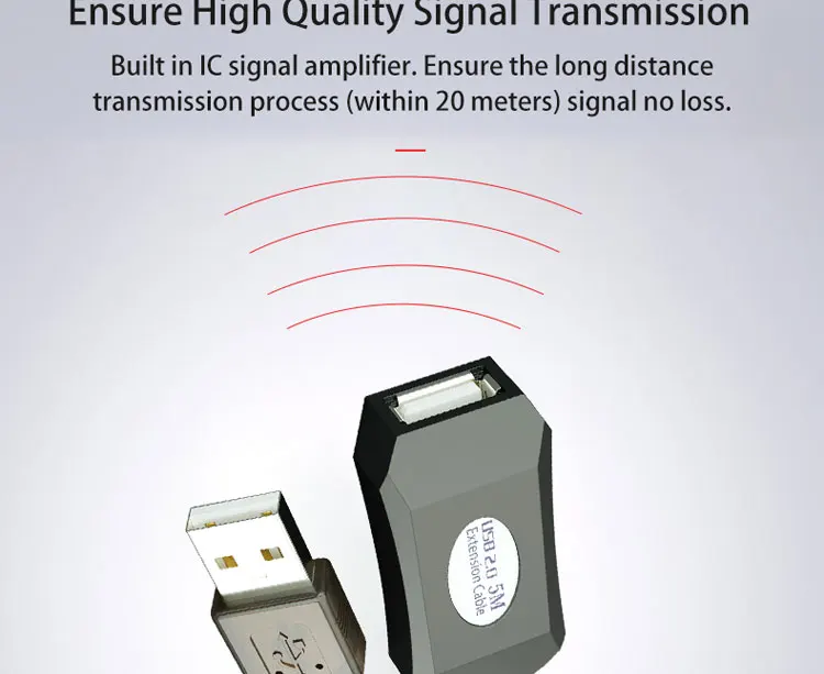 USB 2,0 Мужской и женский кабель для передачи данных Активный ретранслятор USB2.0 УДЛИНИТЕЛЬ шнур с IC усилитель USB удлинитель 10 м 5 м 15 м 20 м