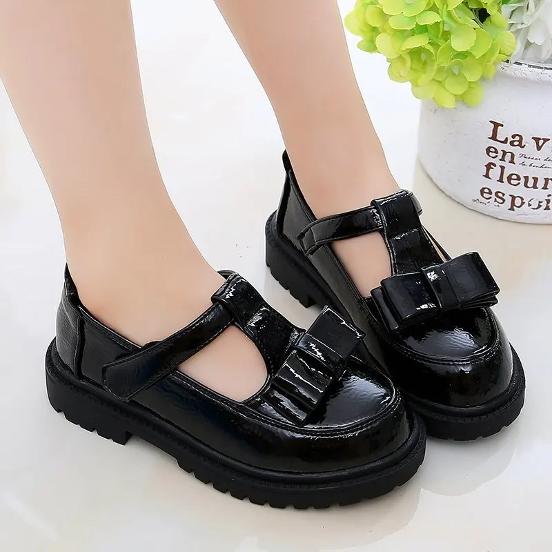 Детская обувь для девочек Обувь принцессы Кожаные сандалии розового и черного