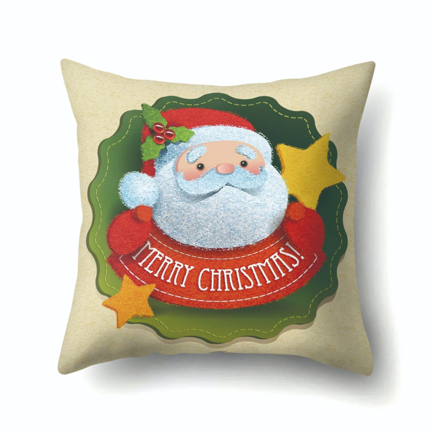 1Pcs Santa Pattern Christmas Cushion Cover 45*45 Decorative Throw Pillow Xmas New Year Home Decor Polyester Pillowcase 40543