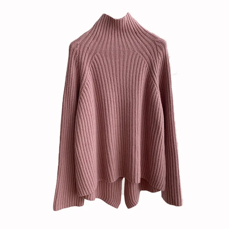 

High collar irregular bottom sweater for women in autumn 2020