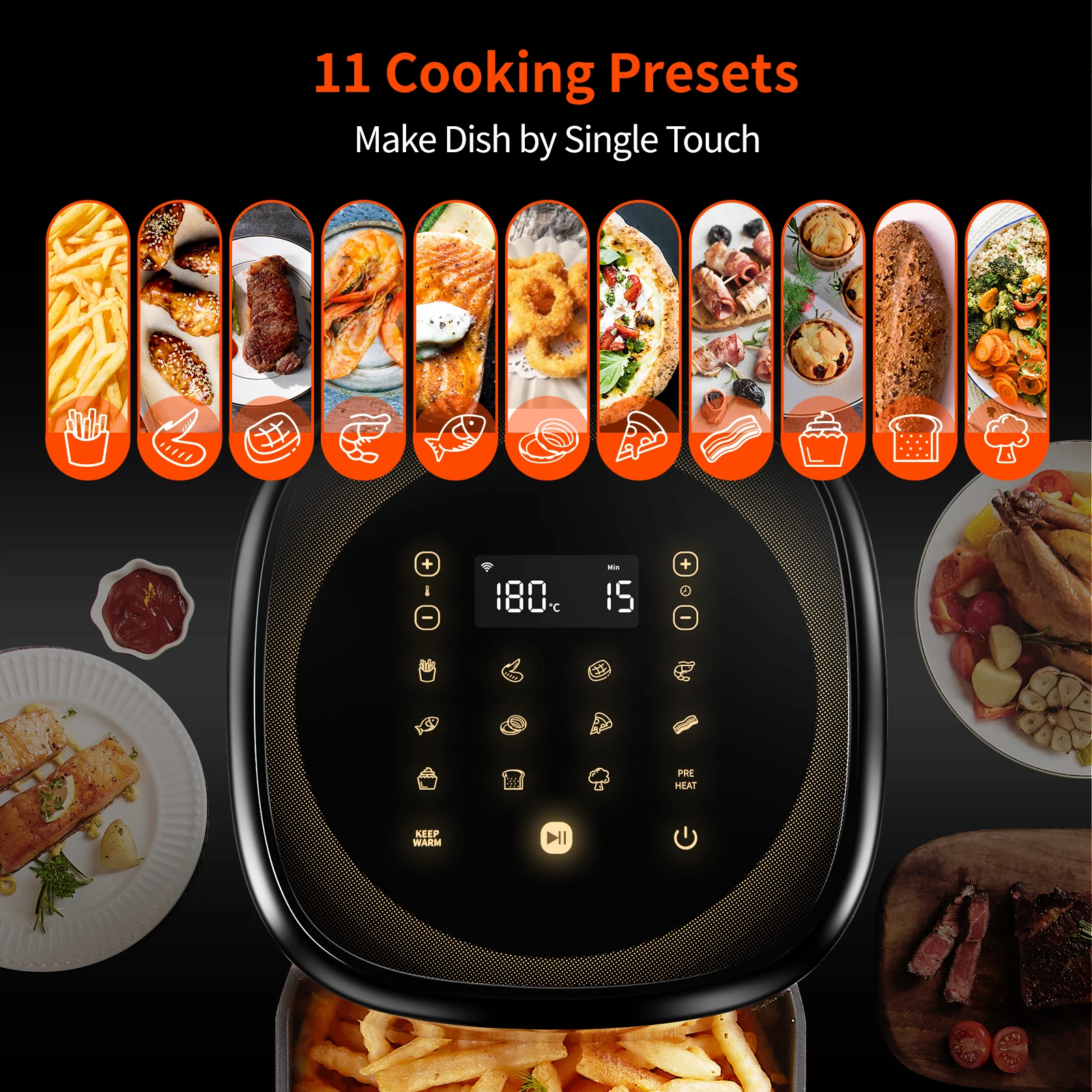 Ultenic K10 фритюрница без масла APP и голосовое управление 5 л горячая электрическая