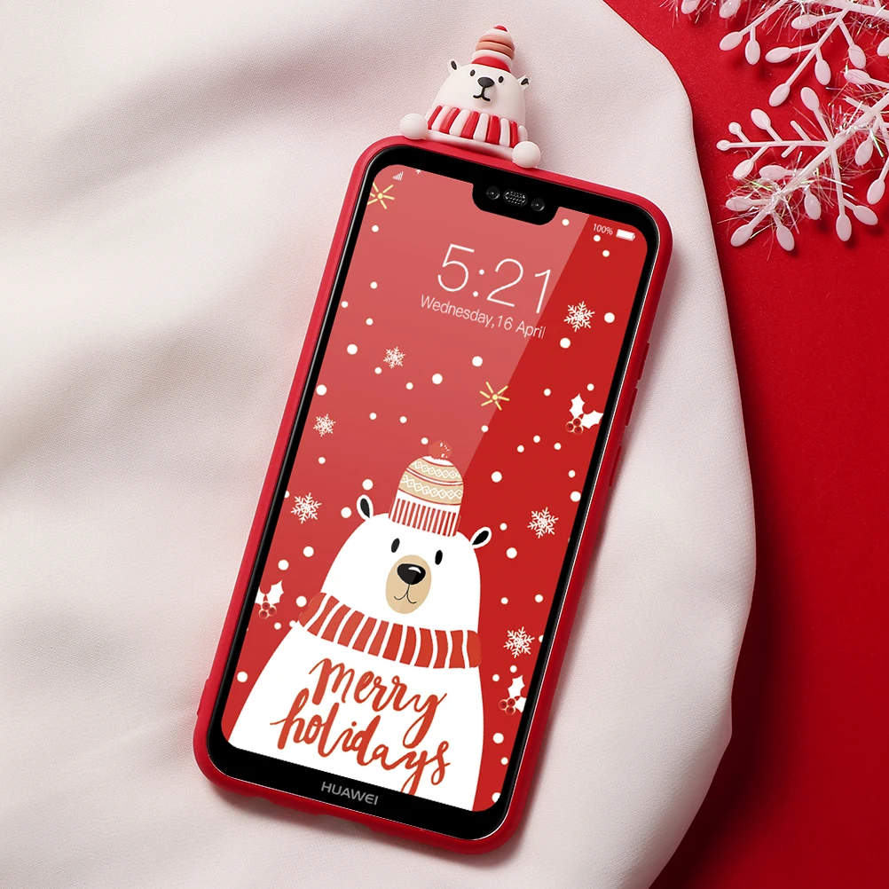 Рождество чехол с принтом "Санта Клаус" для huawei P30 P20 P8 P9 P10 Lite рro P Smart Nova 5 5i 3 3i Pro год Олень чехол для телефона