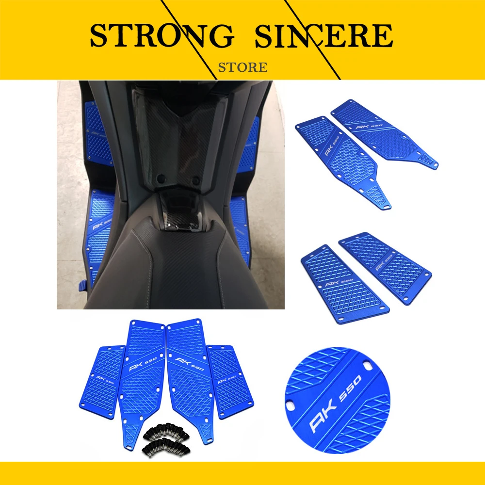 

Motorcycle Front and Rear Footboard Steps Footrests Foot peg Foot Board Plate Pegs For KYMCO AK550 AK 550 2017-2018