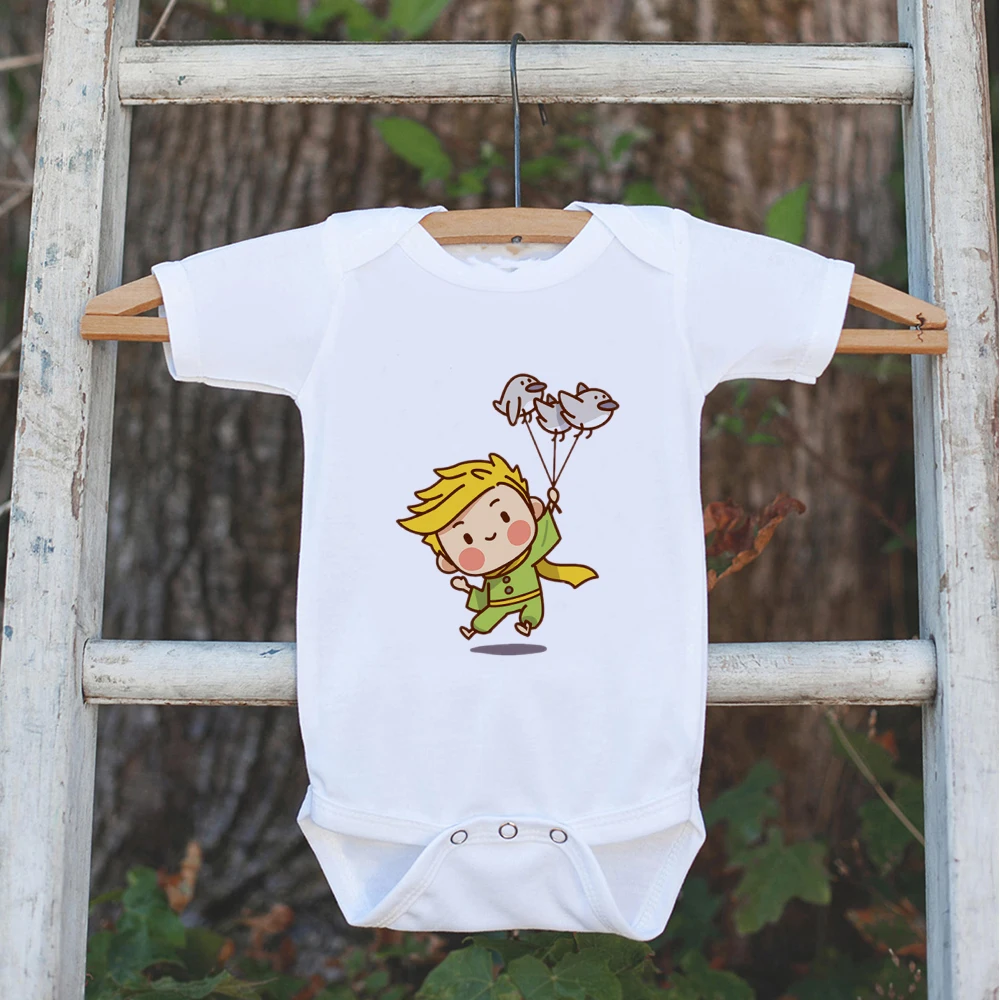 

Cute Little Prince Print Cartoon Baby Girls Clothes Summer Fall Short Sleeve Newborn Bodysuit Aesthetic Vetement Bebe Garcon