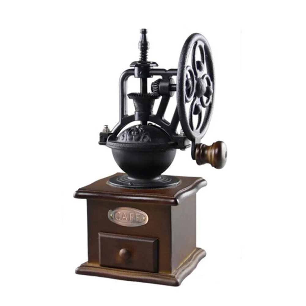 Кофемолка из чугуна с ручкой кофейная машина настройками помола выдвижной ящик в