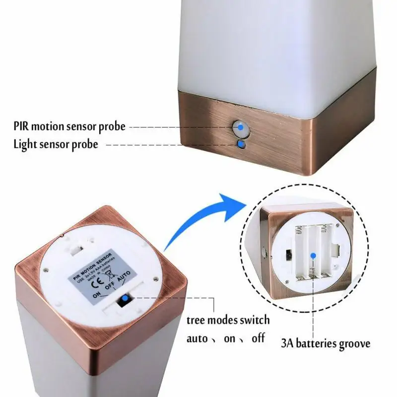 

Battery Powered Table Light Warm White Indoor Lighting Induction Light Wireless PIR Motion Sensor LED Night Lamp