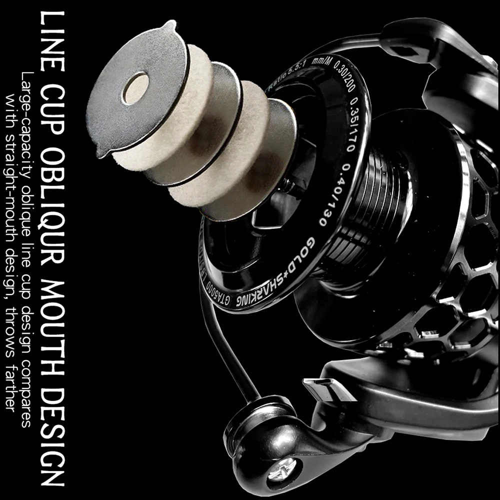 

Spinning Reels 12KG Max Drag Carrete de pesca 5.5:1 Metal Spool & Rocker & Reel Seat Saltwater Reel for Fishing