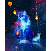 gatyztory diy painting by numbers animal picture handpainted cat oil painting acrylic coloring unique gift home decoration
