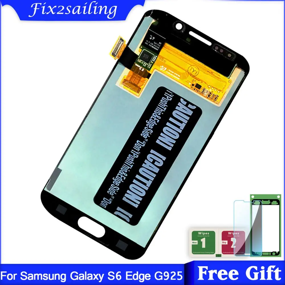 ЖК дисплей 5 1 ''Super AMOLED для SAMSUNG Galaxy s6 edge G925 G925I G925F сенсорный экран с рамкой и