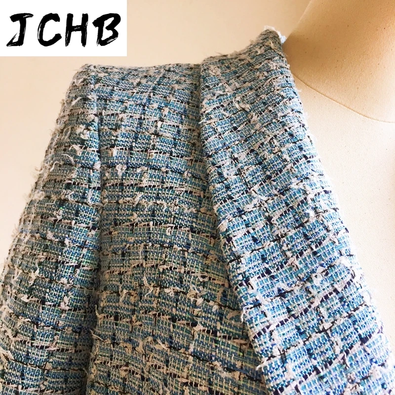 

2021 badge] [No Spring Autumn Women Brand Blue Plaid Shawl Collar Blazers Coats One Button Female Elegant Tweed Blazer Y288