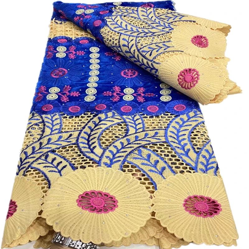 

2021 Latest Guipure Lace Cord Lace Embroiderey French African Cord Lace Fabric With Stones Velvet Lace Fabrics For Dress DP41356