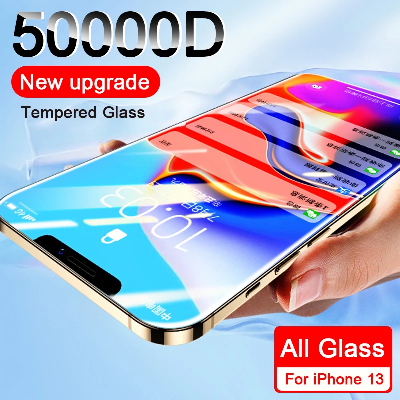 

50000D Full Cover Tempered Glass For iPhone 13 Mini Screen Protector For iPhone 13 Pro Max Screen Protector iPhone 13 Glass Film