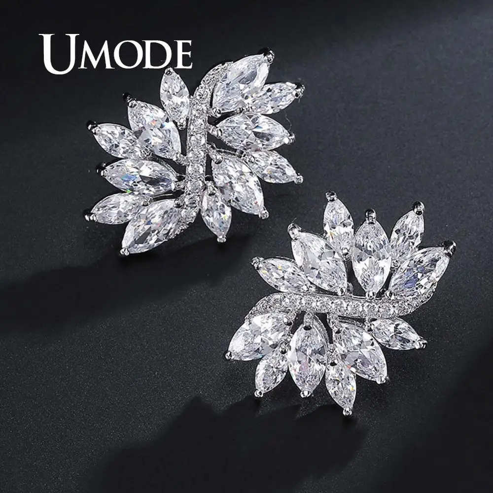 UMODE Новейший дизайн Женские модные нежные серьги в форме цветка с AAA+
