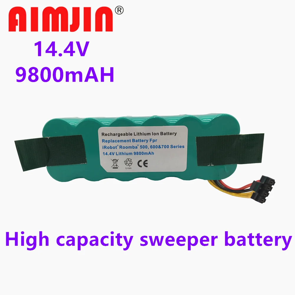 

14.4V Sweeper Battery 9800mAh Rechargeable Lithium Battery Sweeping Robot Spare Batteries Ni-MH For Vacuum Cleaner Accessory