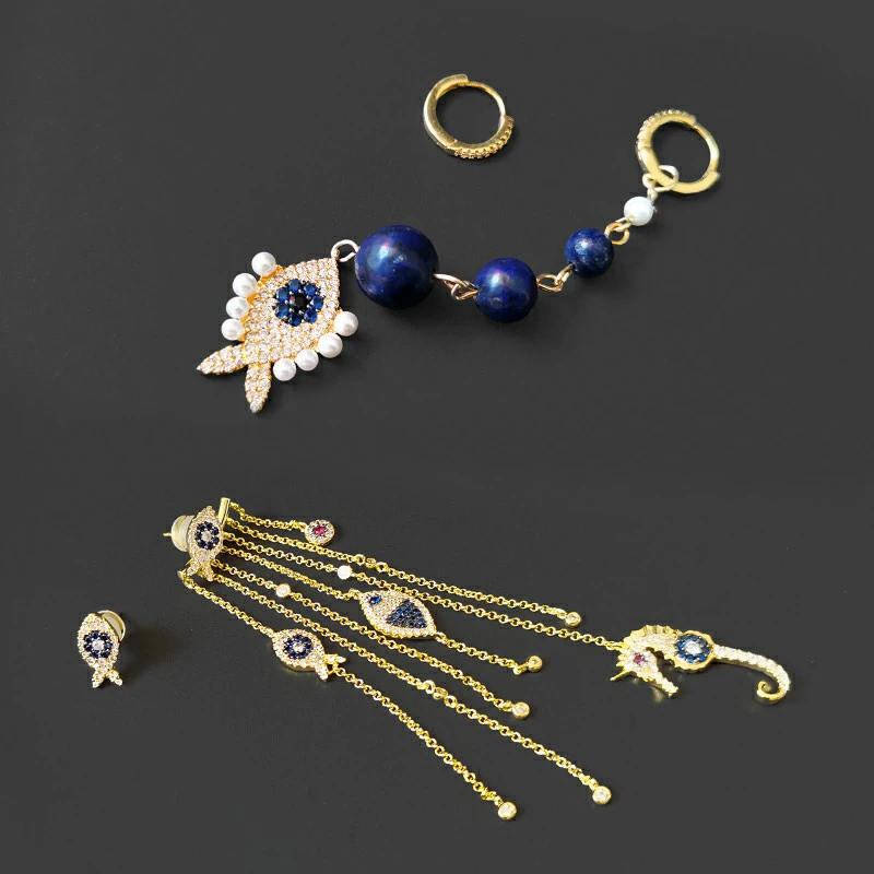 

Модные Асимметричные Длинные серьги в виде рыбок Монако, серебро 925 пробы, высокое качество, ювелирные изделия, праздничный подарок