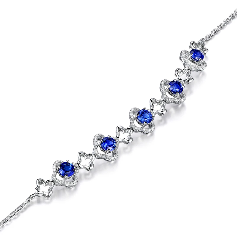 Женский браслет из натурального сапфира MLZB тонкий однотонный Браслет чистого