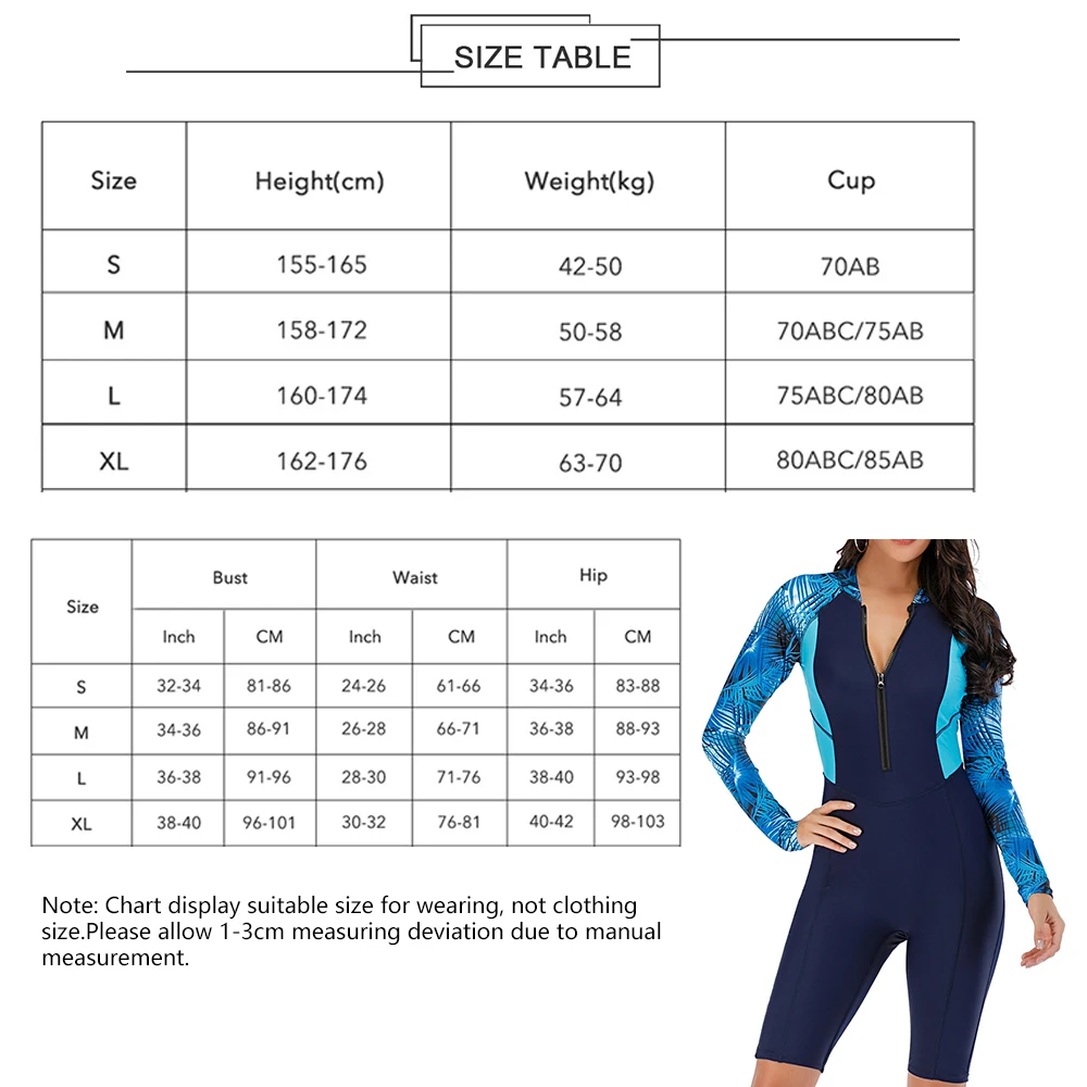 Long sleeve Swimsuit  Women Surfing Swimwear Surfing Diving Print swimming diving suit for women Bodysuit Guard