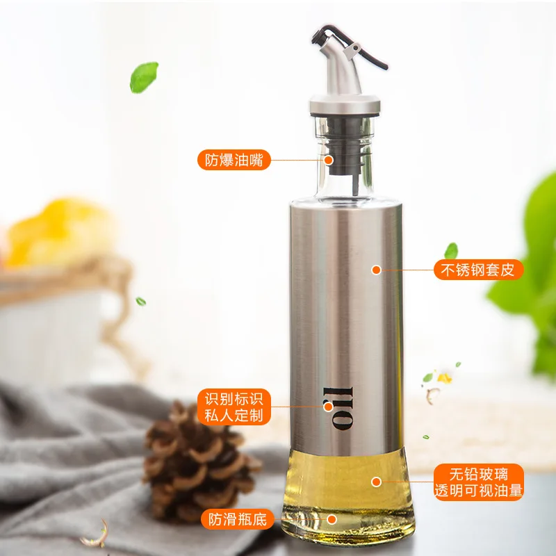 Новая бутылка для масла соус уксус нержавеющая сталь герметичная приправа банка