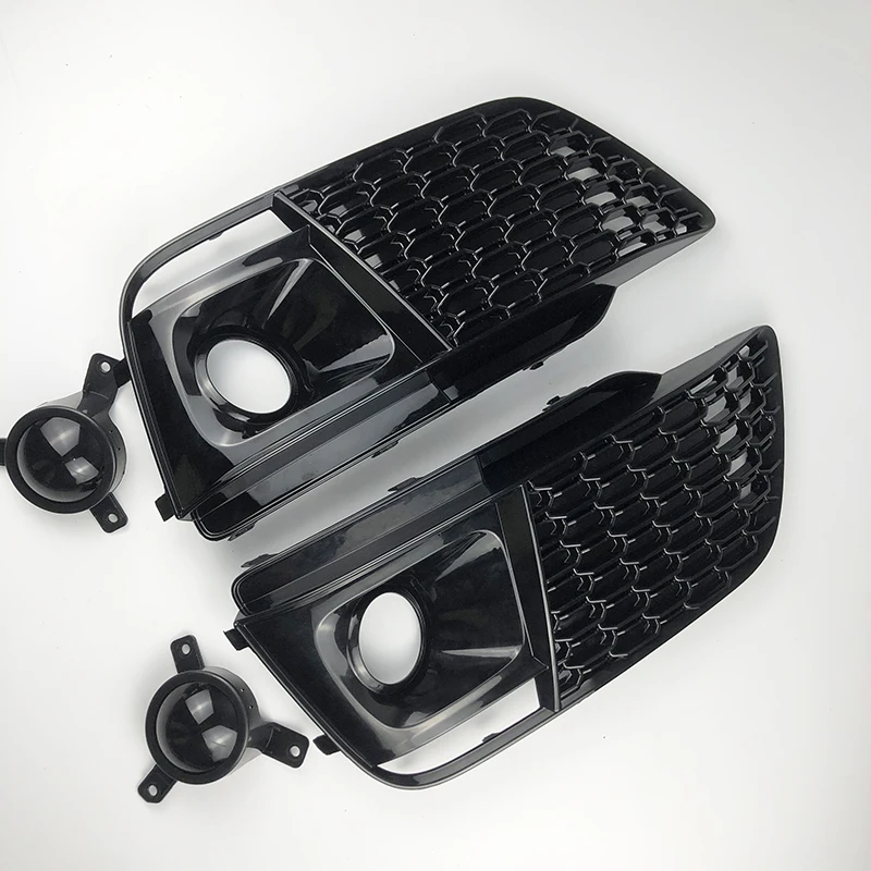 Parrillas de luz antiniebla de repuesto para Audi RSQ5 RS Q5 2018 2019, parrillas de luz antiniebla de parachoques delantero de coche, parrillas de carreras ABS