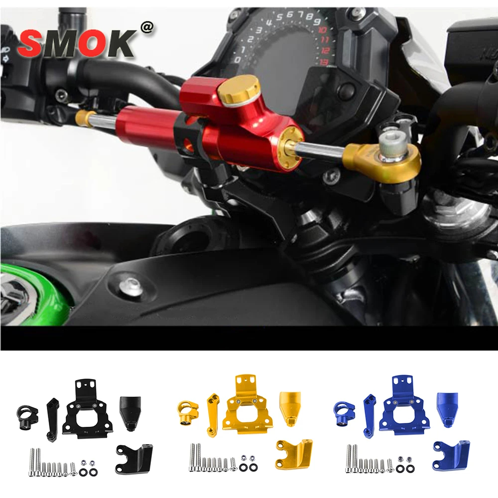 

SMOK For Kawasaki Z650 2017 Motorcycle Accessories CNC Aluminum Adjustable Steering Damper Stabilizer Bracket Mount Kit