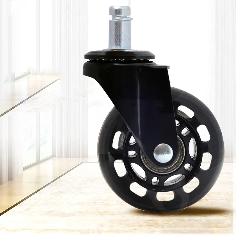 

5 PCS Office Chair Caster Wheels Roller Rollerblade Style Castor Wheel Replacement Soft Safe Rollers Furniture 2.5 Inch