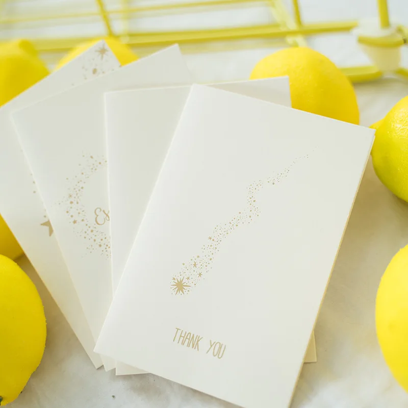 

10Pcs Concise Dreamy Stars and Moon Envelope Cards Wedding Invitations Birthday Card New Year Valentines Folding Thank You Card