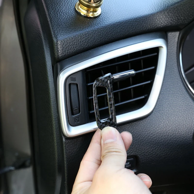 

2Pcs Carbon Fiber ABS Central Control Side Air Outlet Trim for Nissan X-Trail 2014-2018 Decoration Stickers